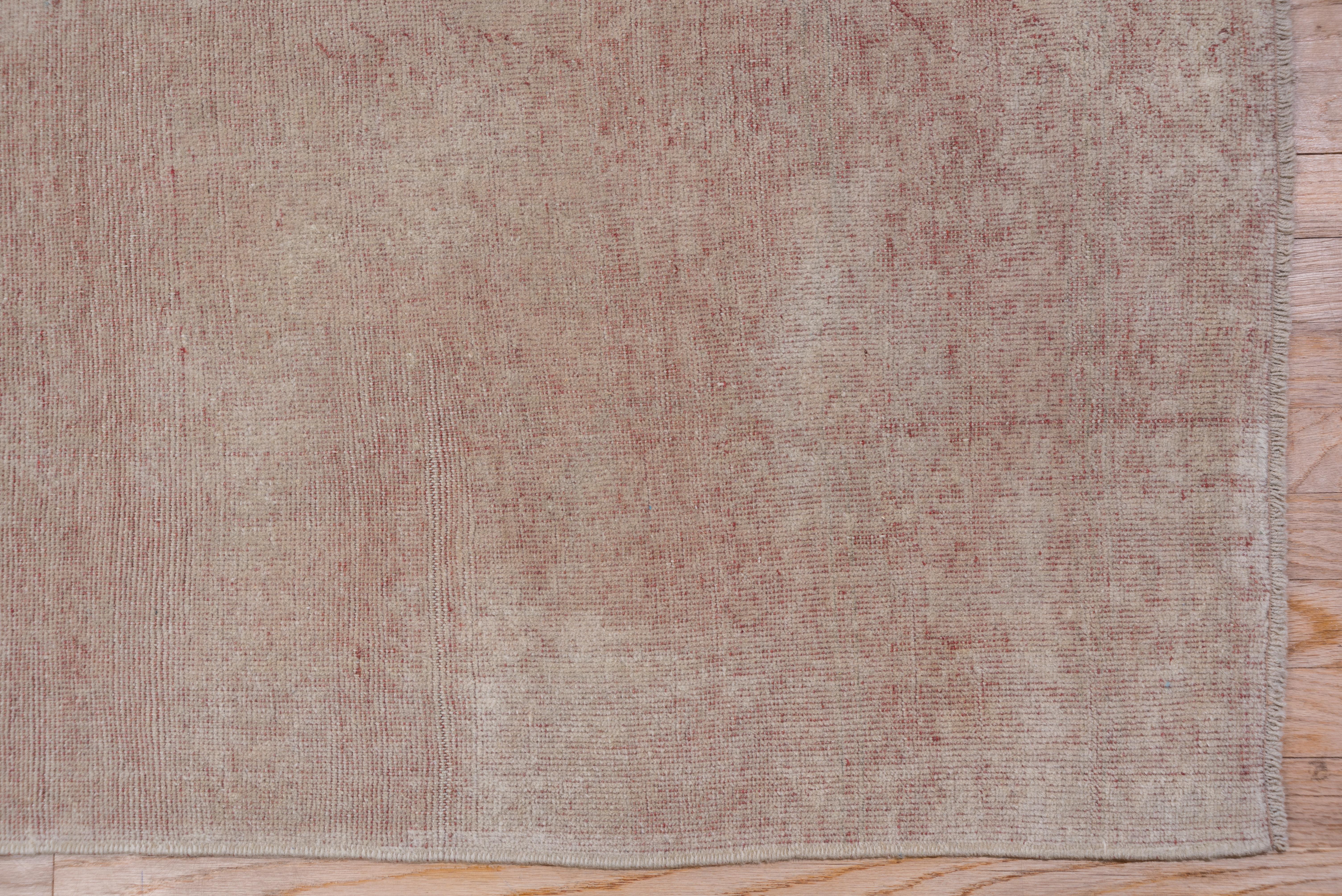 Vintage Oushak Carpet, Light Pink Accents, Solid Field For Sale 1