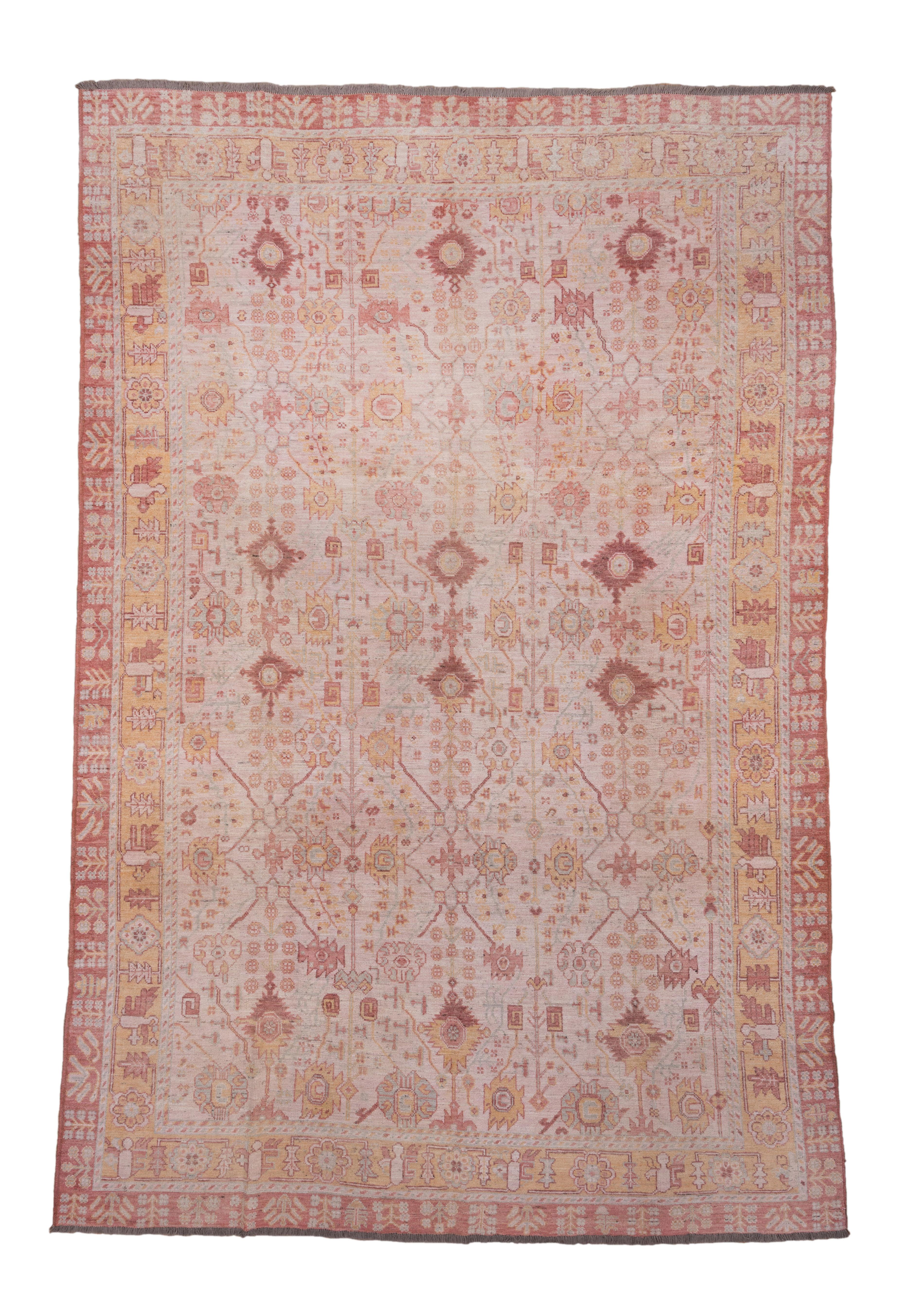 Oushak dans les tons rose et rose en vente