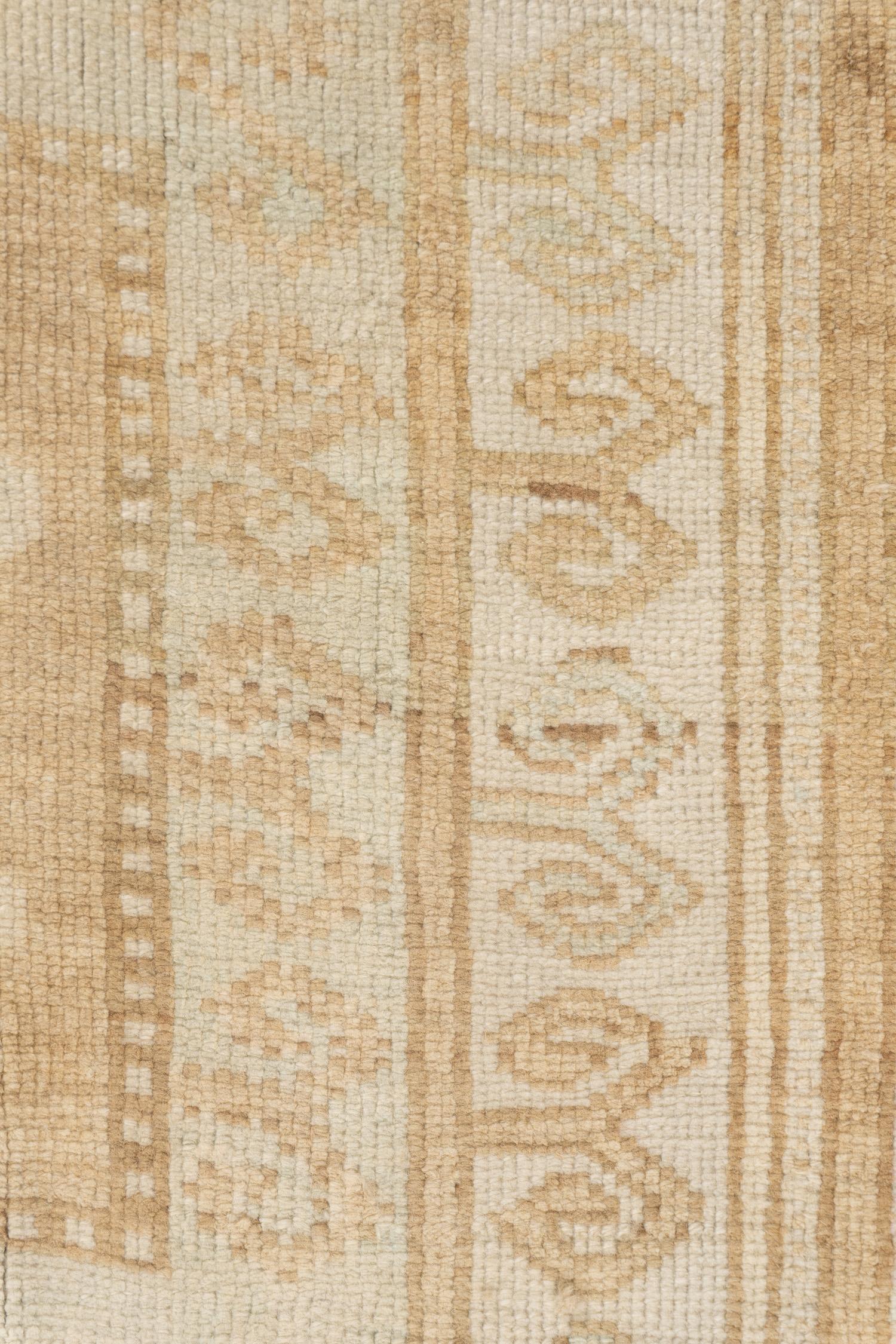 Laine Tapis turc Oushak Karachof Design Vintage 6'5 X 10'5 en vente