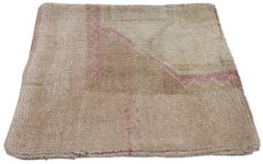 Vintage Oushak Pillow Cover with Soft Muted Colors, Oushak Rug Pillow Cover