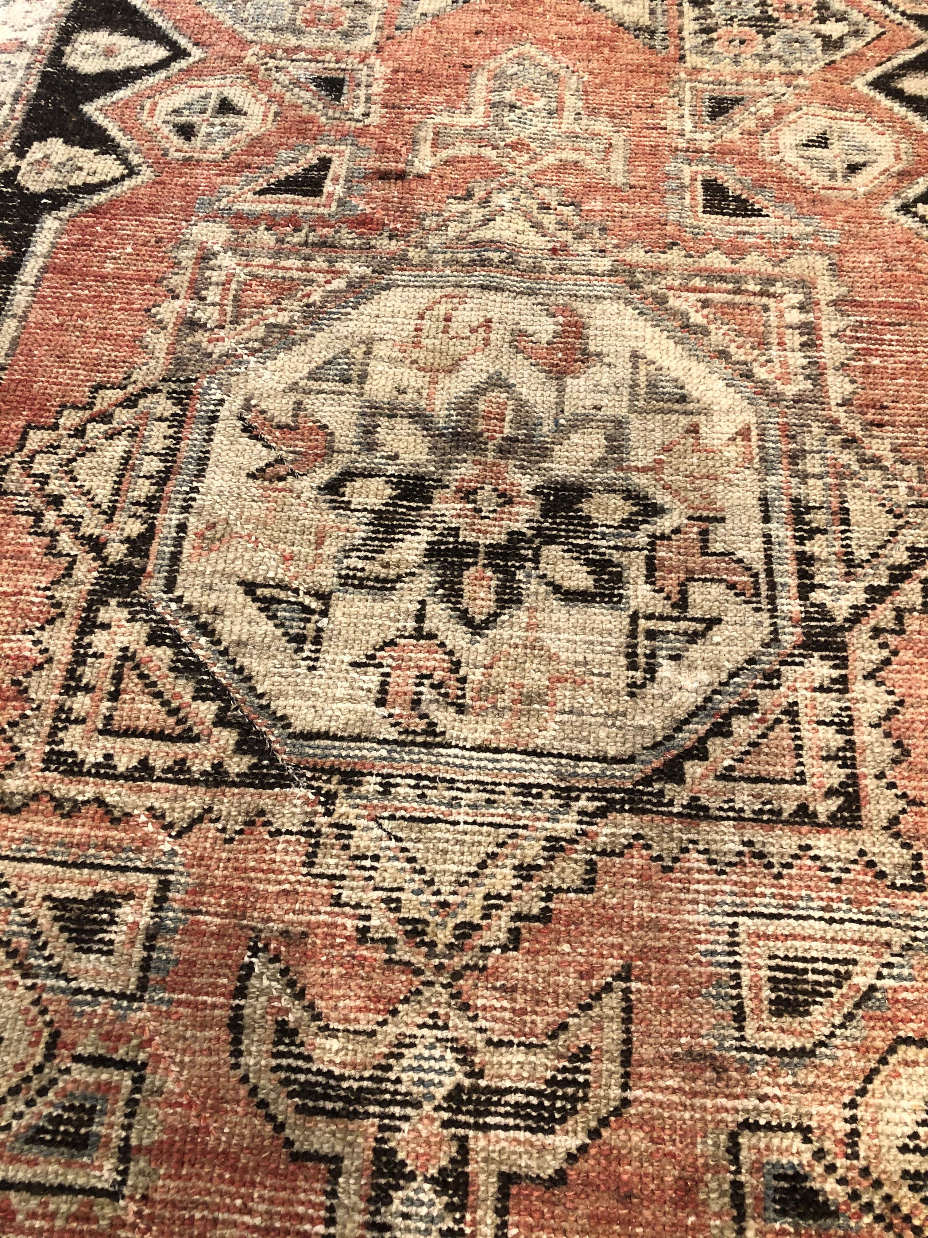 Mid 20th Century Wool Hand Knotted Turkish Oushak Soft Pink and Brown Rug

This Oushak rug has a beautiful pile and vegetable died colors that are soft and blended beautifully. Vintage with medallion design with a center flower, its country of