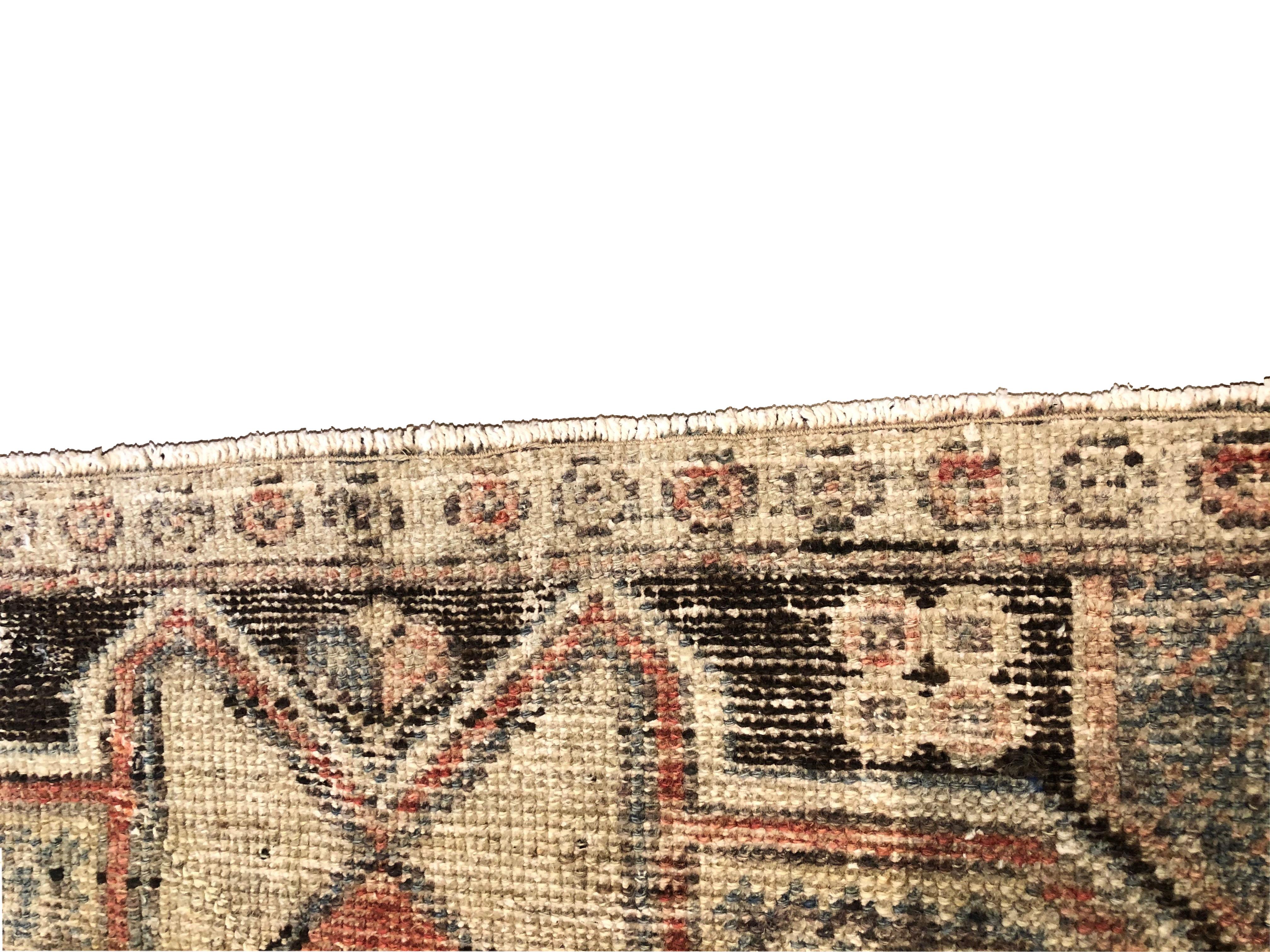 Mid-Century Modern Tapis turc Oushak du 19e siècle en laine nouée à la main, rose et brun doux en vente