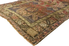 Tappeto turco vintage Oushak con stile tribale e motivo di amuleti