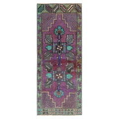 Vintage Oushak Rug in Violet Purple with Geometric Medallions, from Rug & Kilim