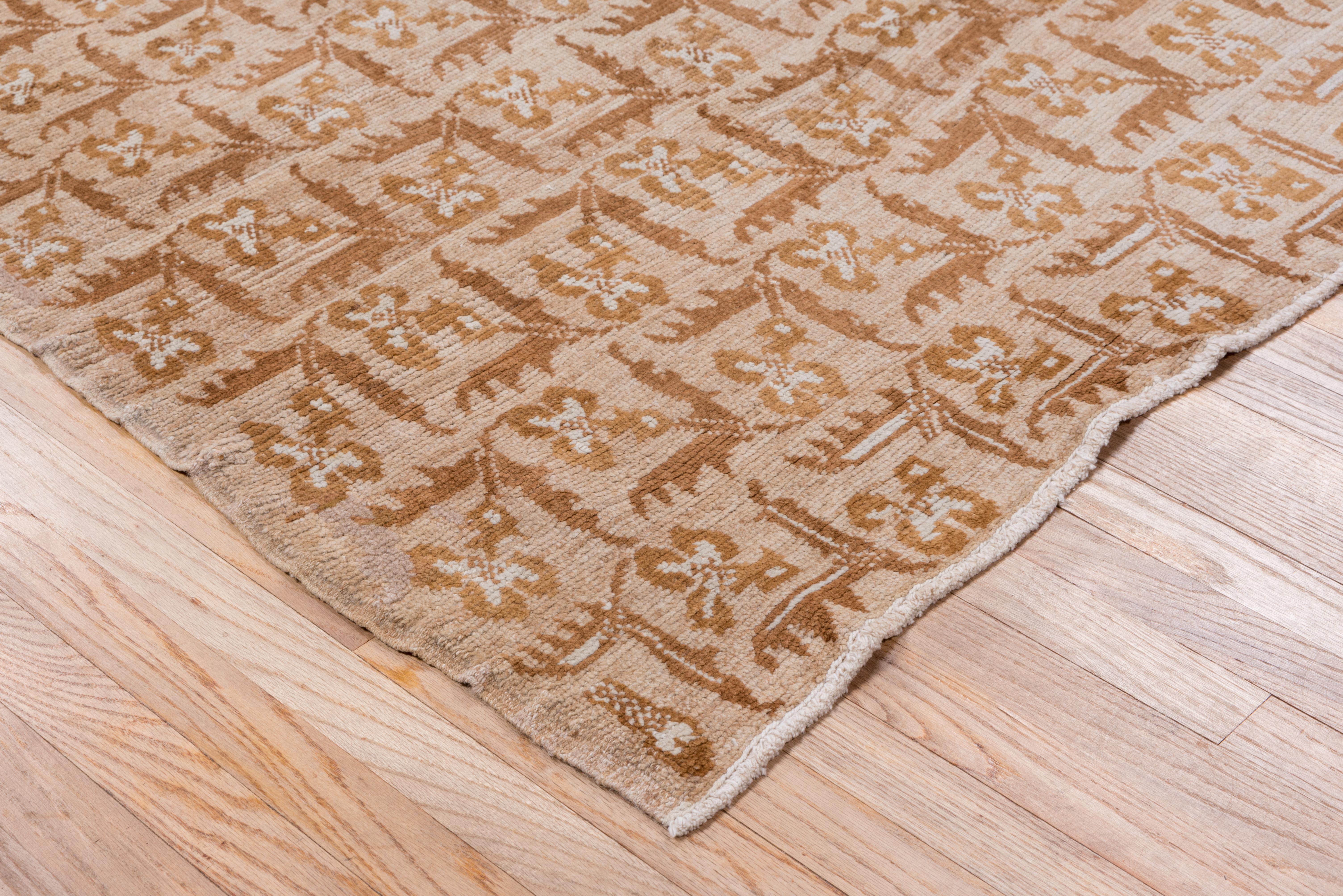 Mid-20th Century Vintage Oushak Rug, Neutral Tones, Floral