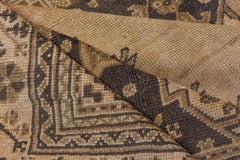 Vintage Oushak Rug with Central Medallion and Earthy Beige Tones
