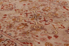 Vintage Oushak Rug with Floral Medallion & Turkish Botanical Design -Rug & Kilim