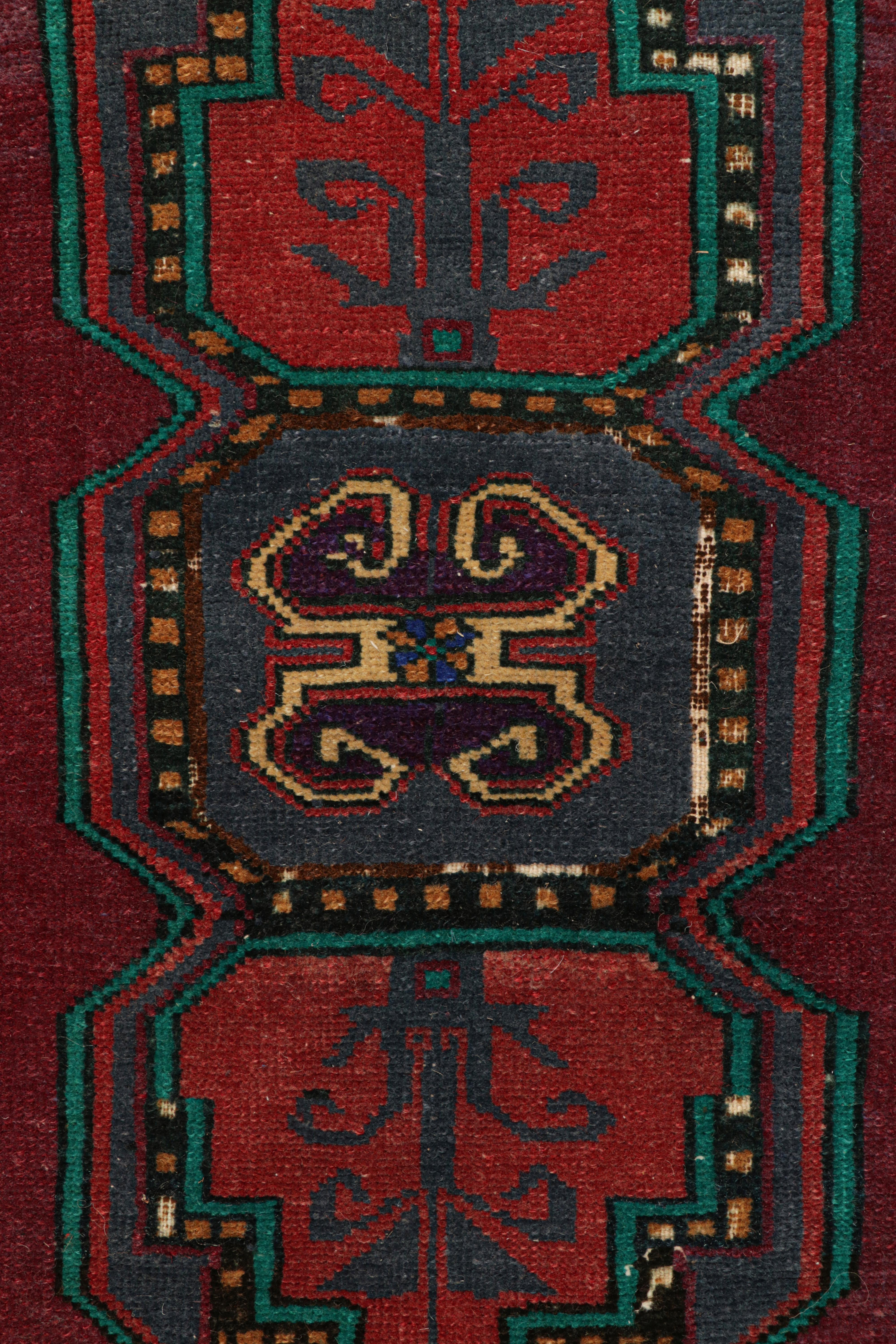 Turc Tapis Oushak vintage avec médaillons géométriques polychromes, de Rug & Kilim en vente