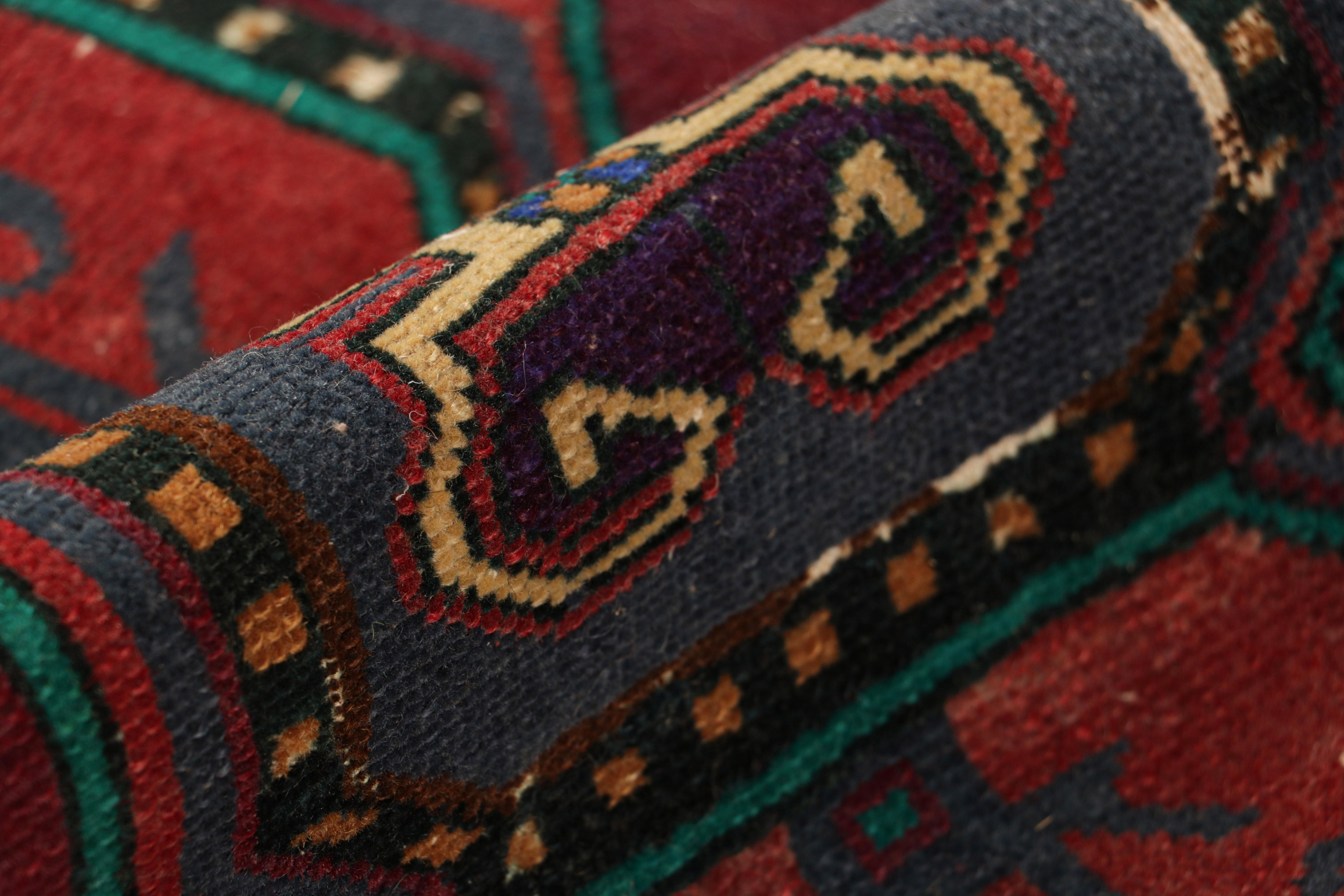 Mid-20th Century Vintage Oushak Rug with Polychromatic Geometric Medallions, from Rug & Kilim For Sale