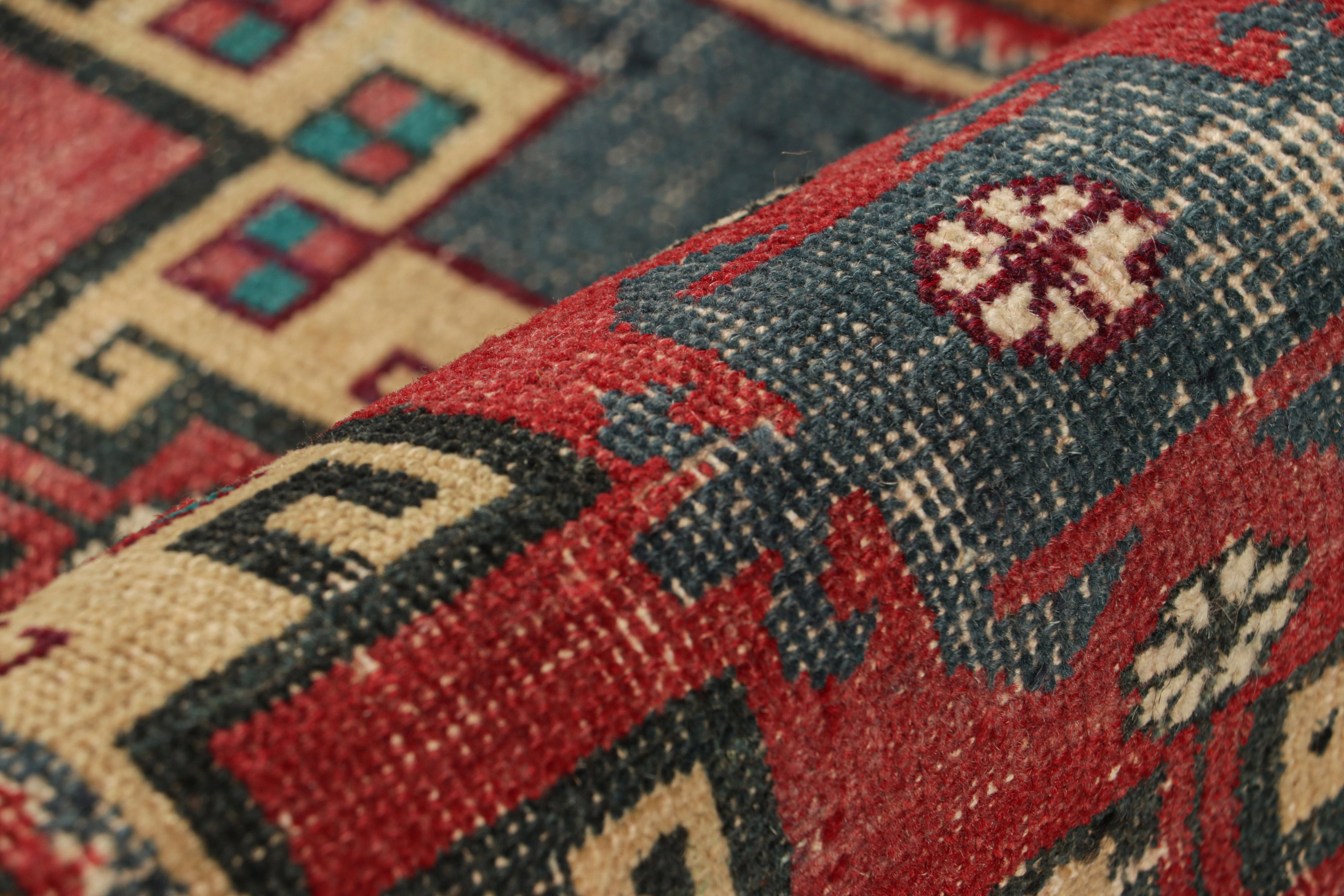 Mid-20th Century Vintage Oushak Rug with Polychromatic Geometric Medallions, from Rug & Kilim For Sale