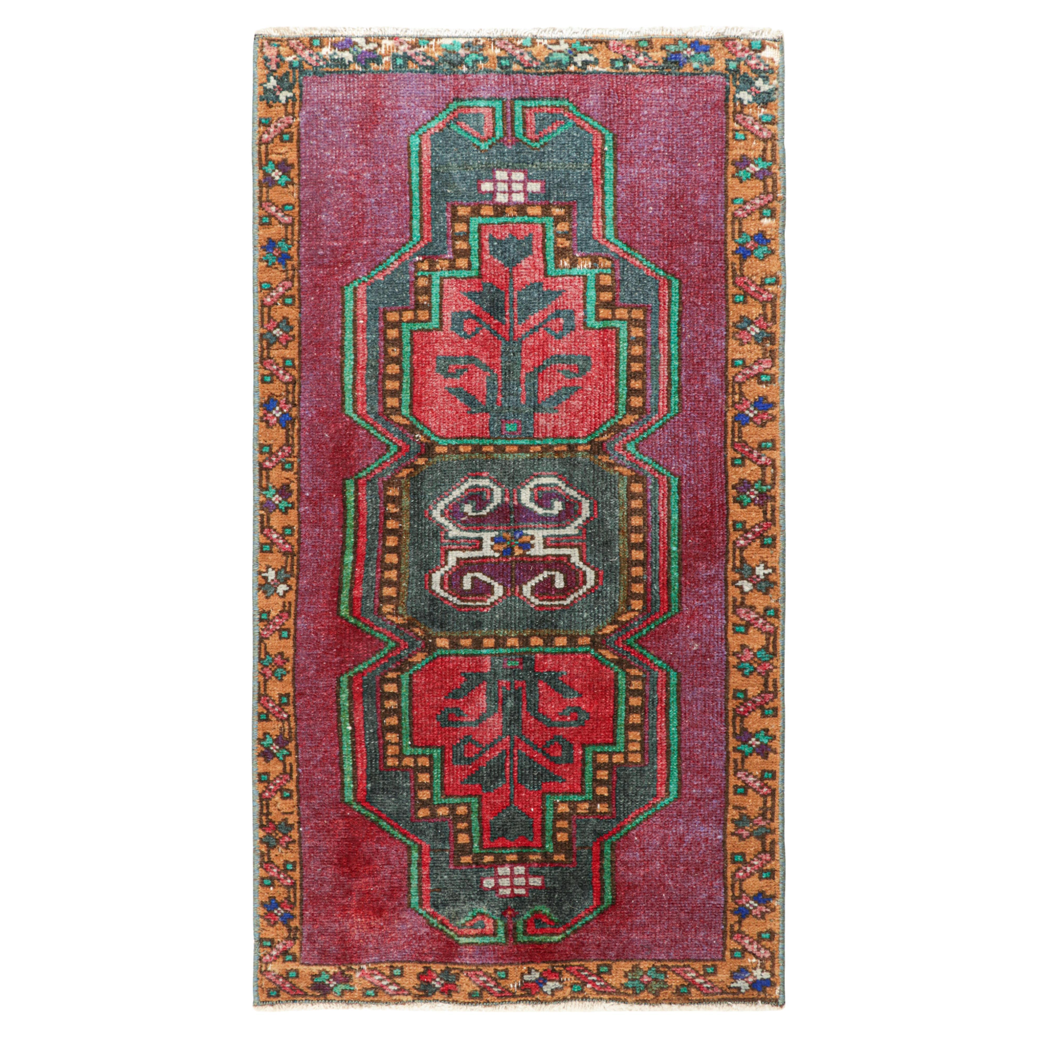 Vintage Oushak Rug with Polychromatic Geometric Medallions, from Rug & Kilim For Sale