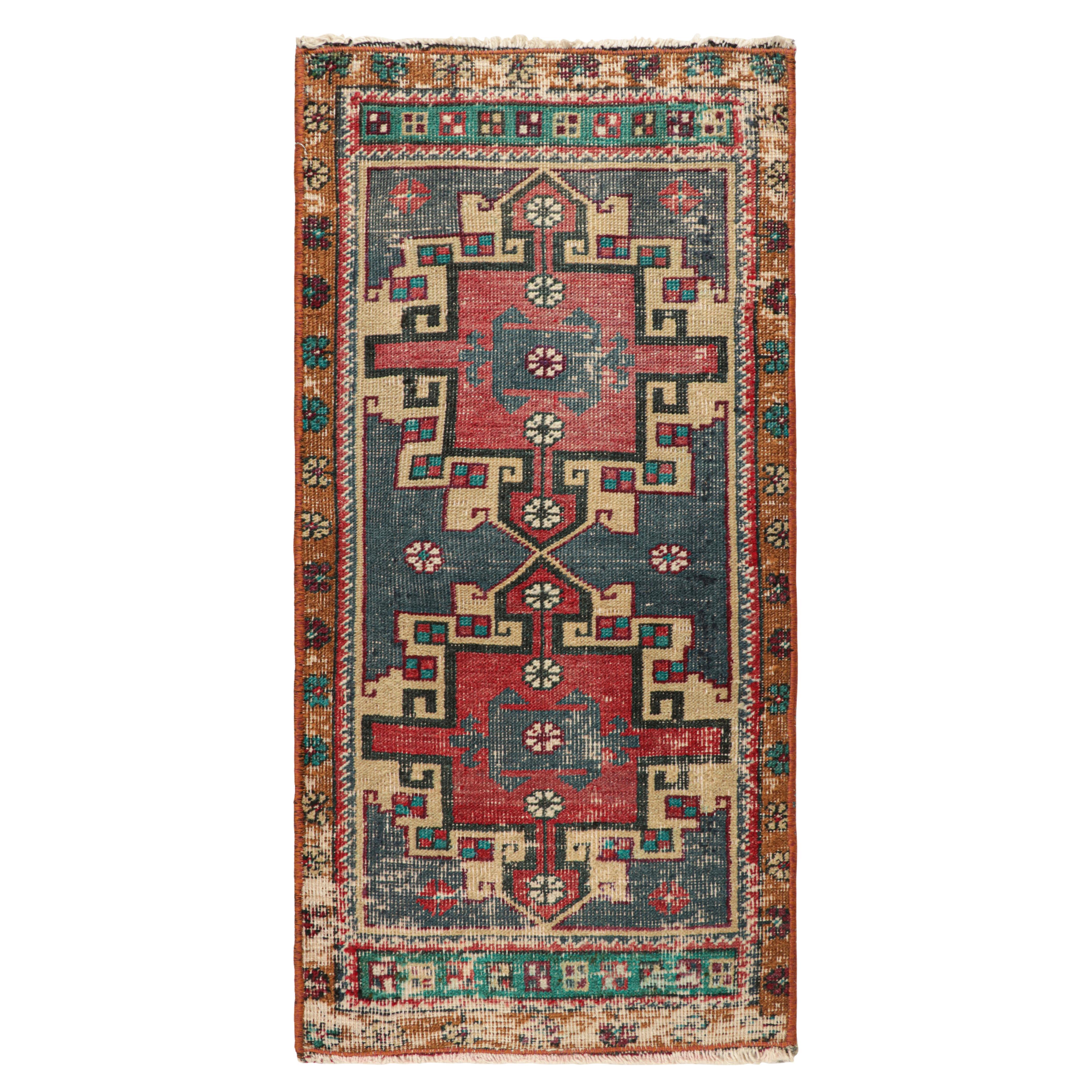 Vintage Oushak Rug with Polychromatic Geometric Medallions, from Rug & Kilim For Sale