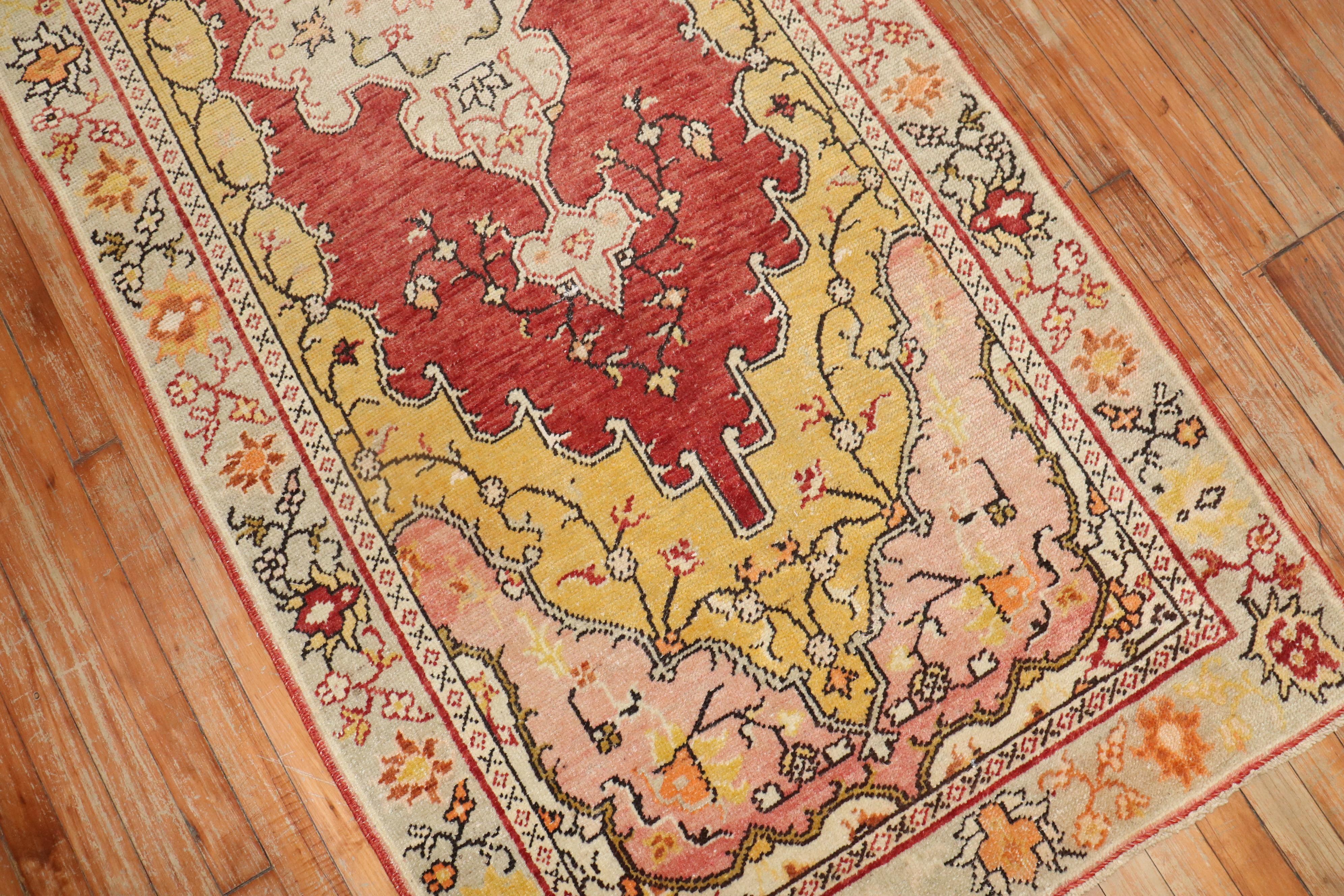 American Classical Vintage Oushak Runner For Sale