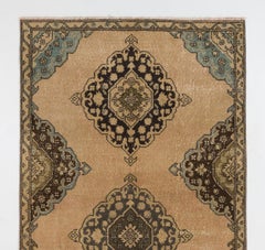 4x12 ft Vintage Oushak Runner, Hallway Rug Authentic Wool Carpet from Turkey