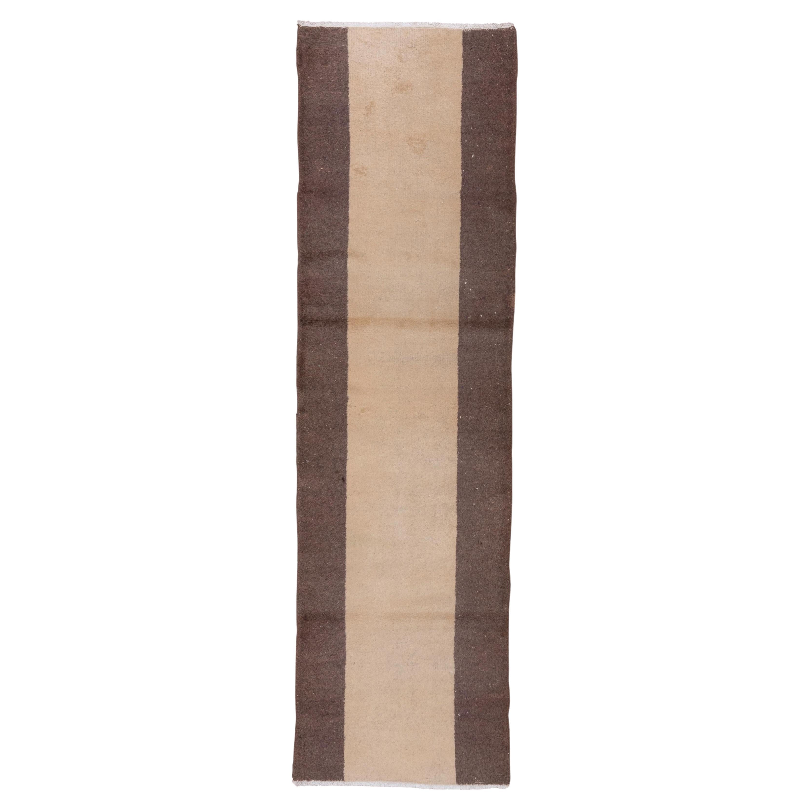 Vintage Oushak Runner – Minimalist Stripe Design For Sale