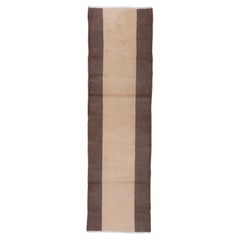 Vintage Oushak Runner – Minimalist Stripe Design