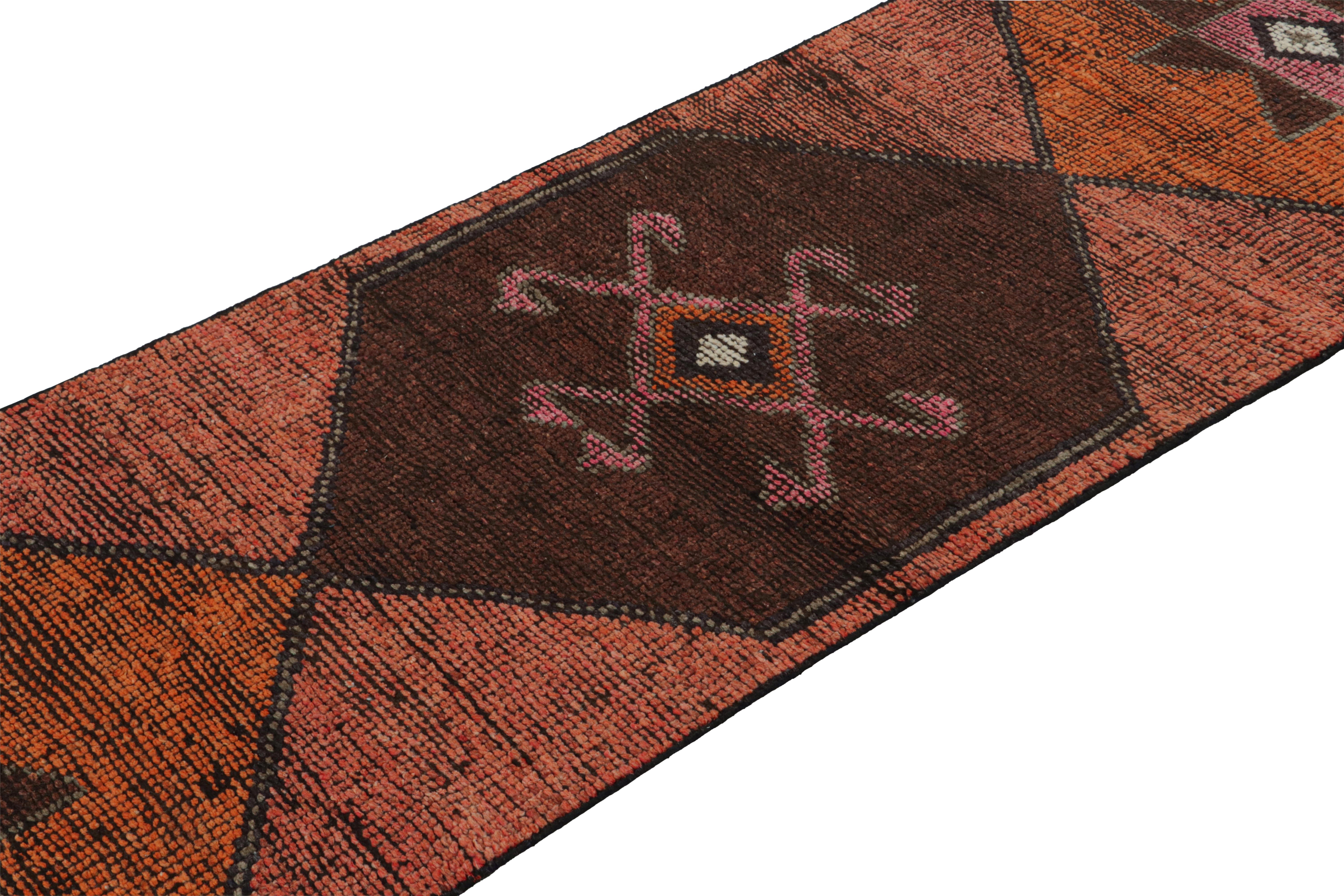 Turkish Vintage Oushak Runner Rug, with Medallion and Geometric Pattern from Rug & Kilim For Sale