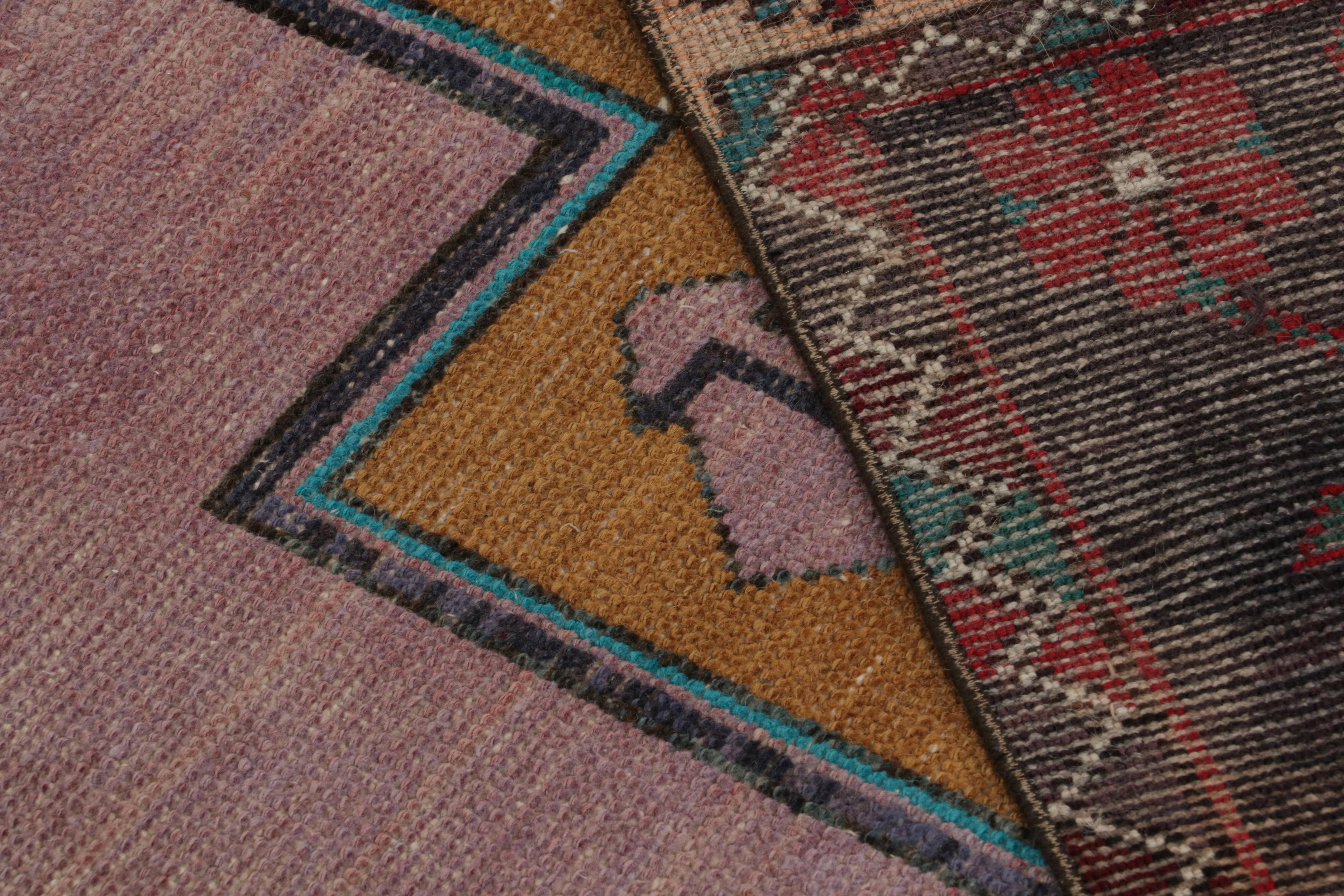 Mid-20th Century Vintage Oushak Runner Rug, with Open Field and Two Medallions, from Rug & Kilim For Sale