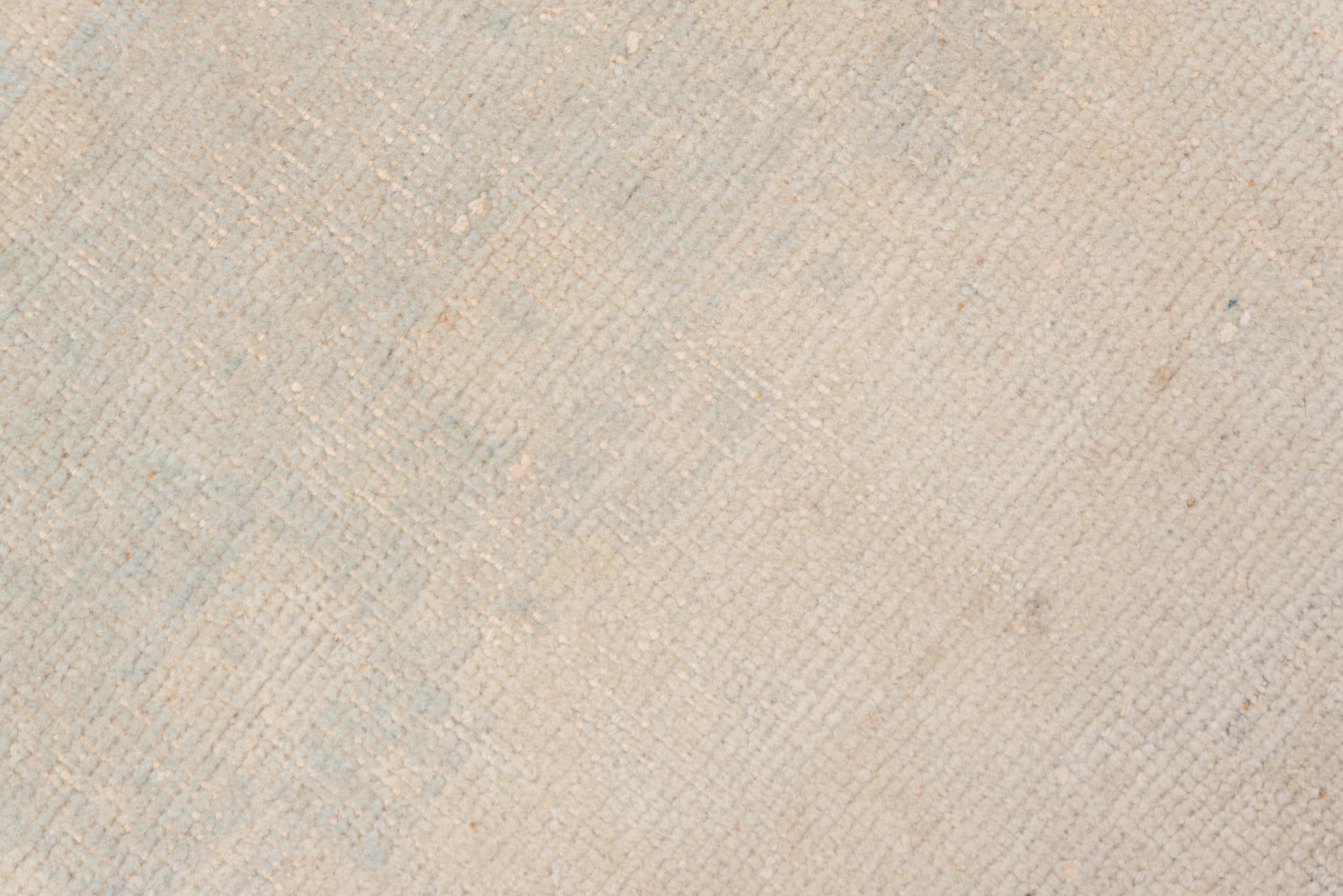 20th Century Vintage Oushak Runner – Subtle Checkerboard in Ivory Tones For Sale
