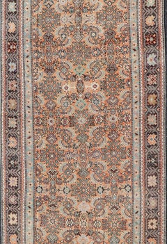 Antique Persian Runner in Herati Design   3' 10" X 12'