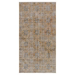 Retro Oushak Tribal rug in Orange, with Floral Patterns, from Rug & Kilim 