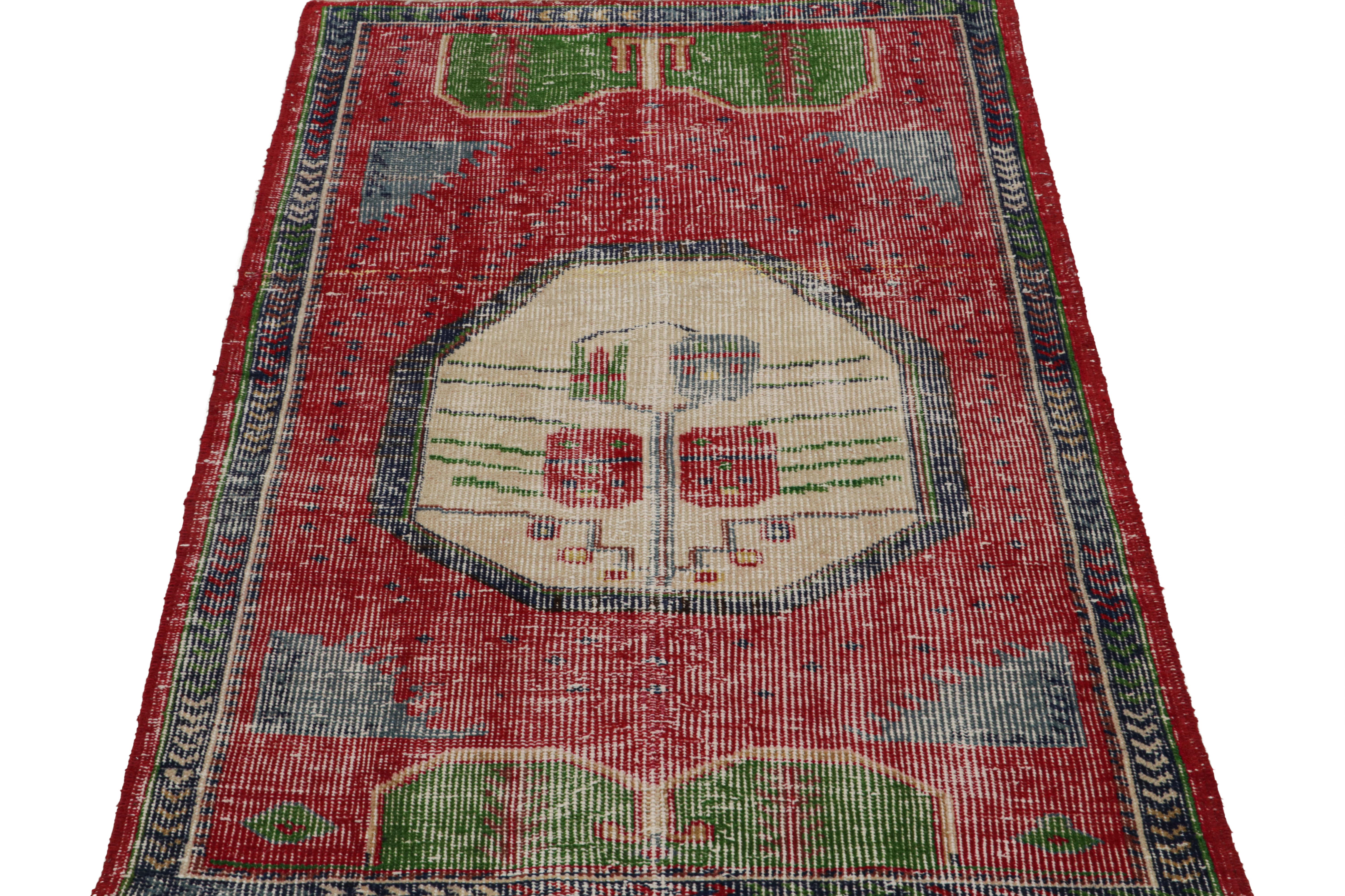 Turkish Vintage Oushak Tribal Rug, with Geometric patterns, from Rug & Kilim For Sale