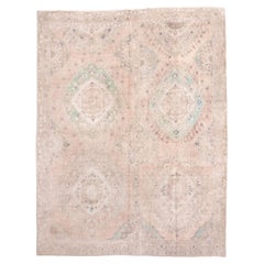 Vintage Oushak with A Soft Tone on Tone Palette