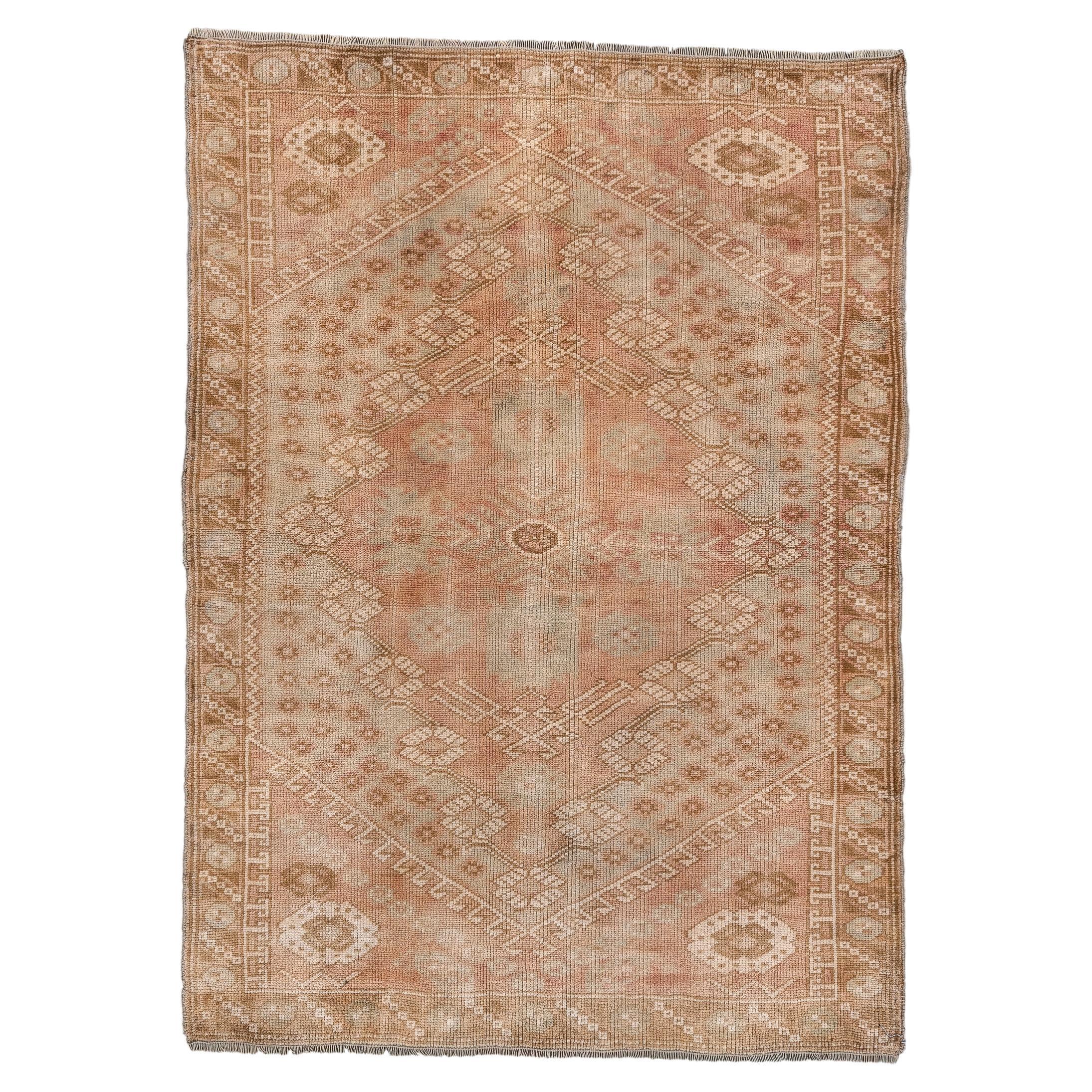 Oushak vintage con design a rosette in vendita