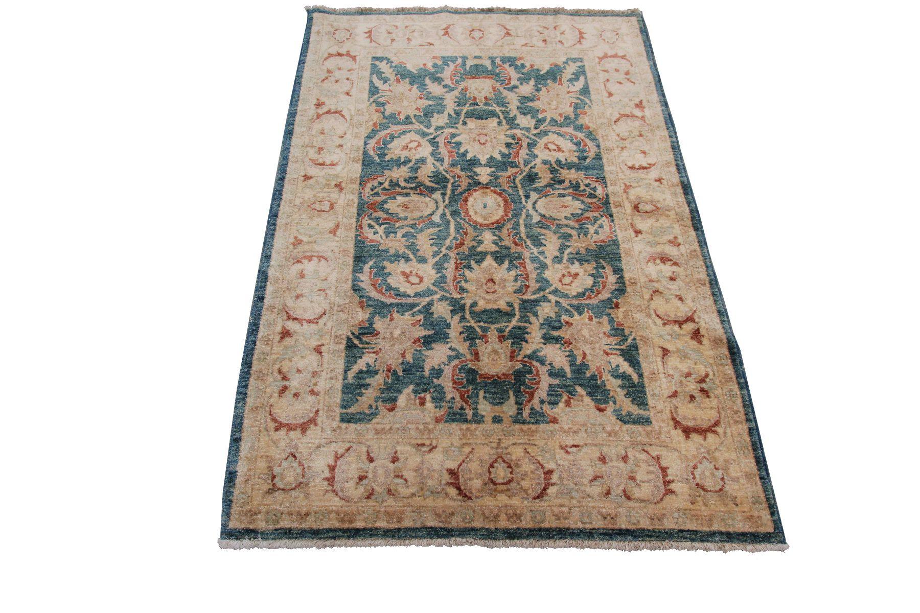 Hand-Knotted Vintage Oushak Ziegler Mahal Rug Geometric Overall Rug Oushak For Sale