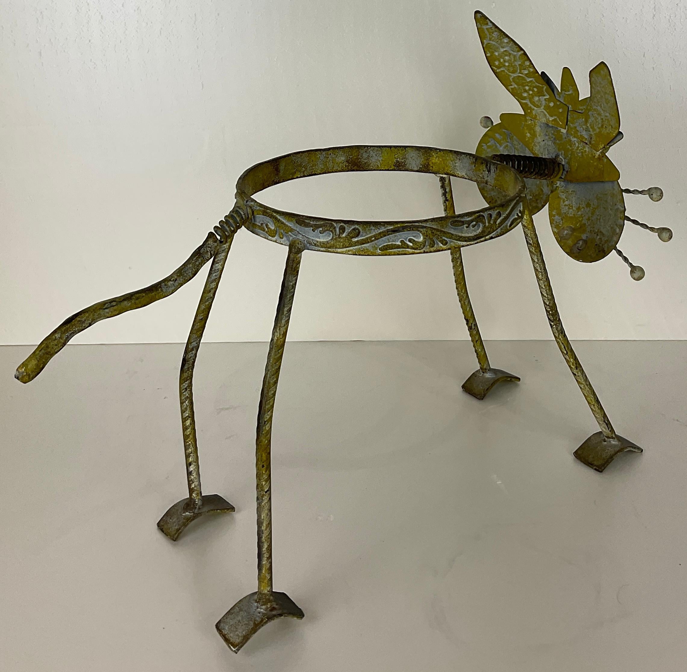 metal cat planter