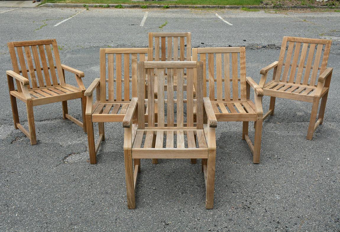 Vintage Outdoor Garden Teak Dining Table and Chairs Set 2
