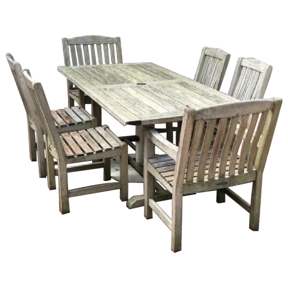 Vintage Outdoor Garden Teak Dining Table and Chairs Set