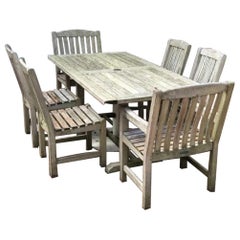 Used Outdoor Garden Teak Dining Table and Chairs Set