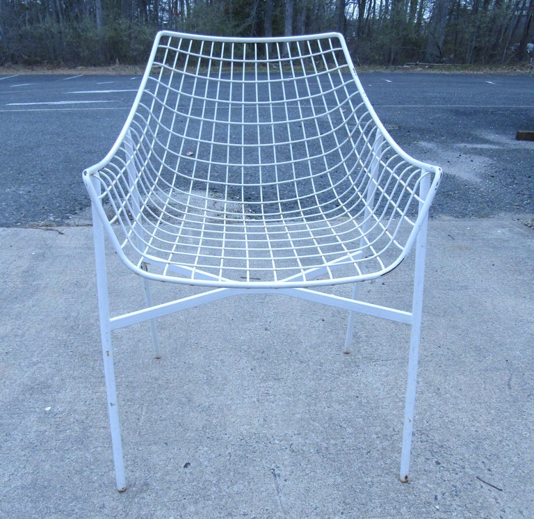 Mid-20th Century Vintage Outdoor Metal Wire Egg Chairs For Sale