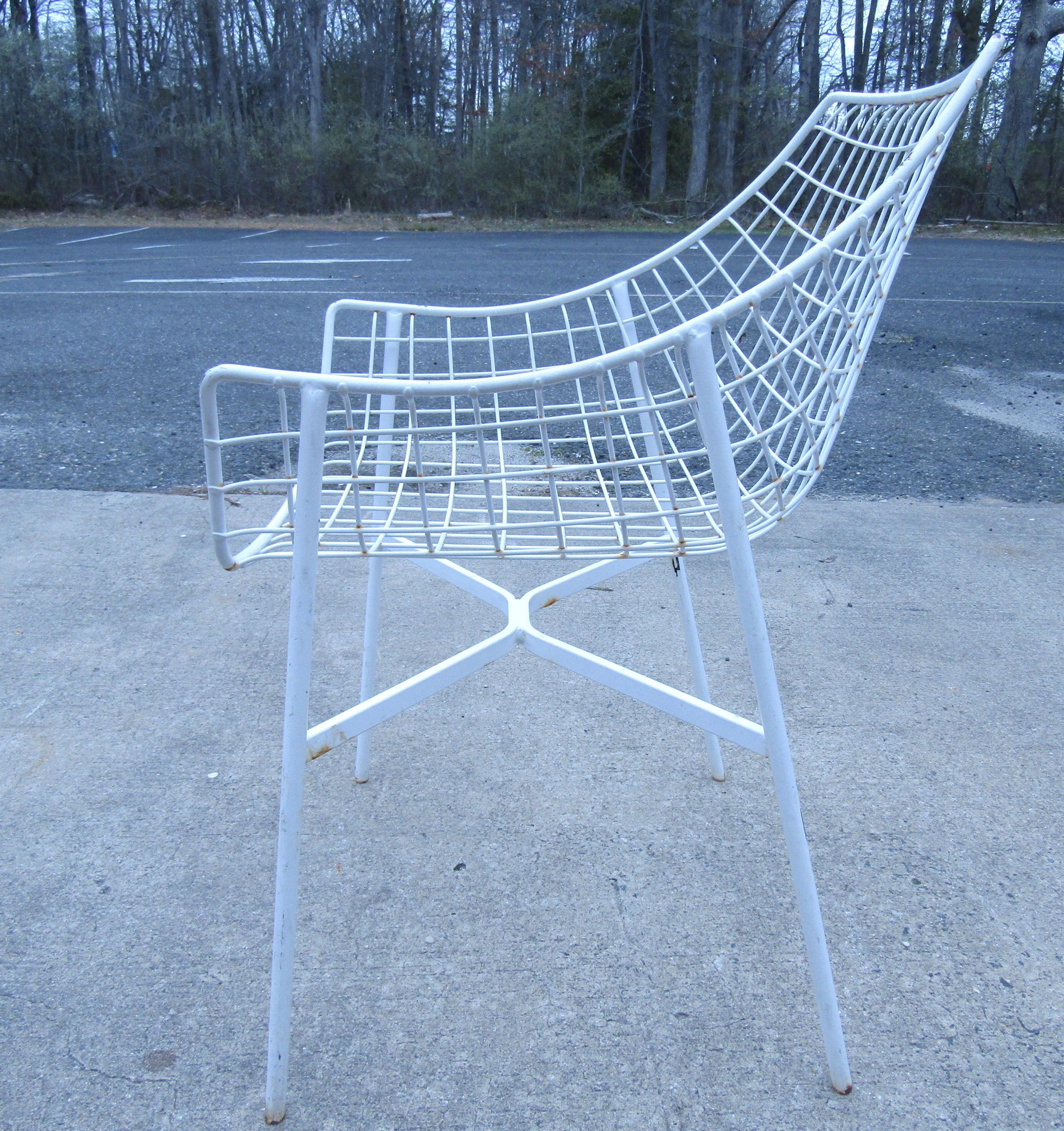 Mid-Century Modern Vintage Outdoor Metal Wire Egg Chairs For Sale