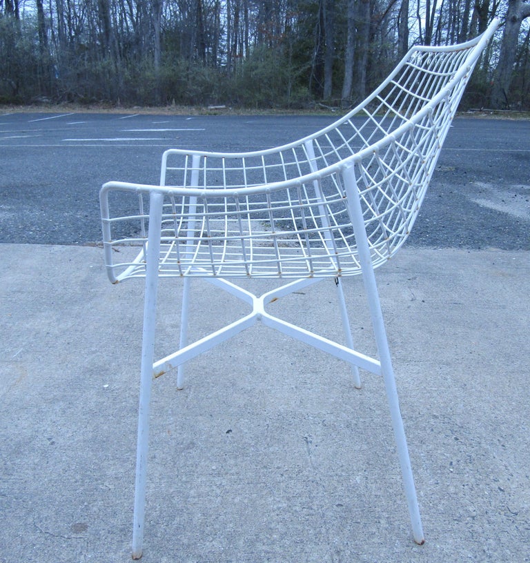 Vintage Outdoor Metal Wire Egg Chairs For Sale 1