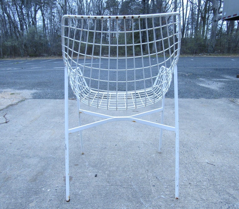 Vintage Outdoor Metal Wire Egg Chairs For Sale 2