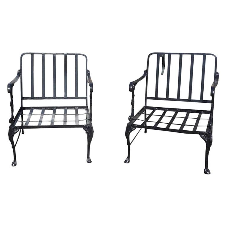 Vintage Outdoor Porch or Garden Metal Lounge Chairs