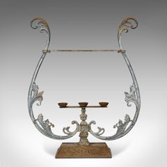 Vintage Outdoor Stand French, Cast Iron, Planter, Stick, Art Nouveau, circa 1950