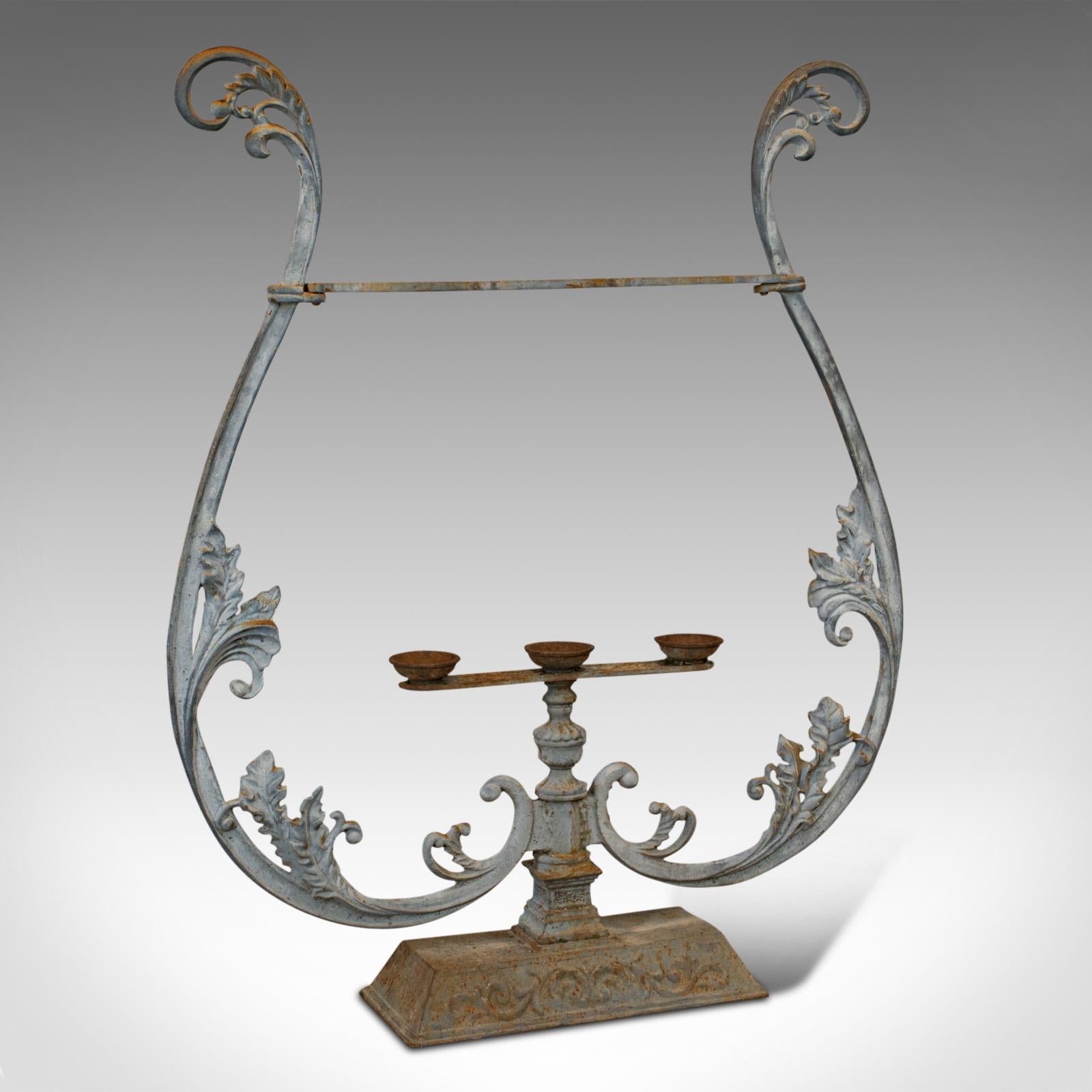 Vintage Outdoor Stand French, Cast Iron, Planter, Stick, Art Nouveau, circa 1950 For Sale 2