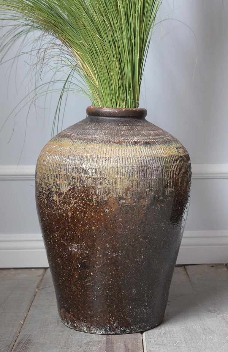 Vintage Outdoor Urn Ceramic Vase For Sale at 1stdibs