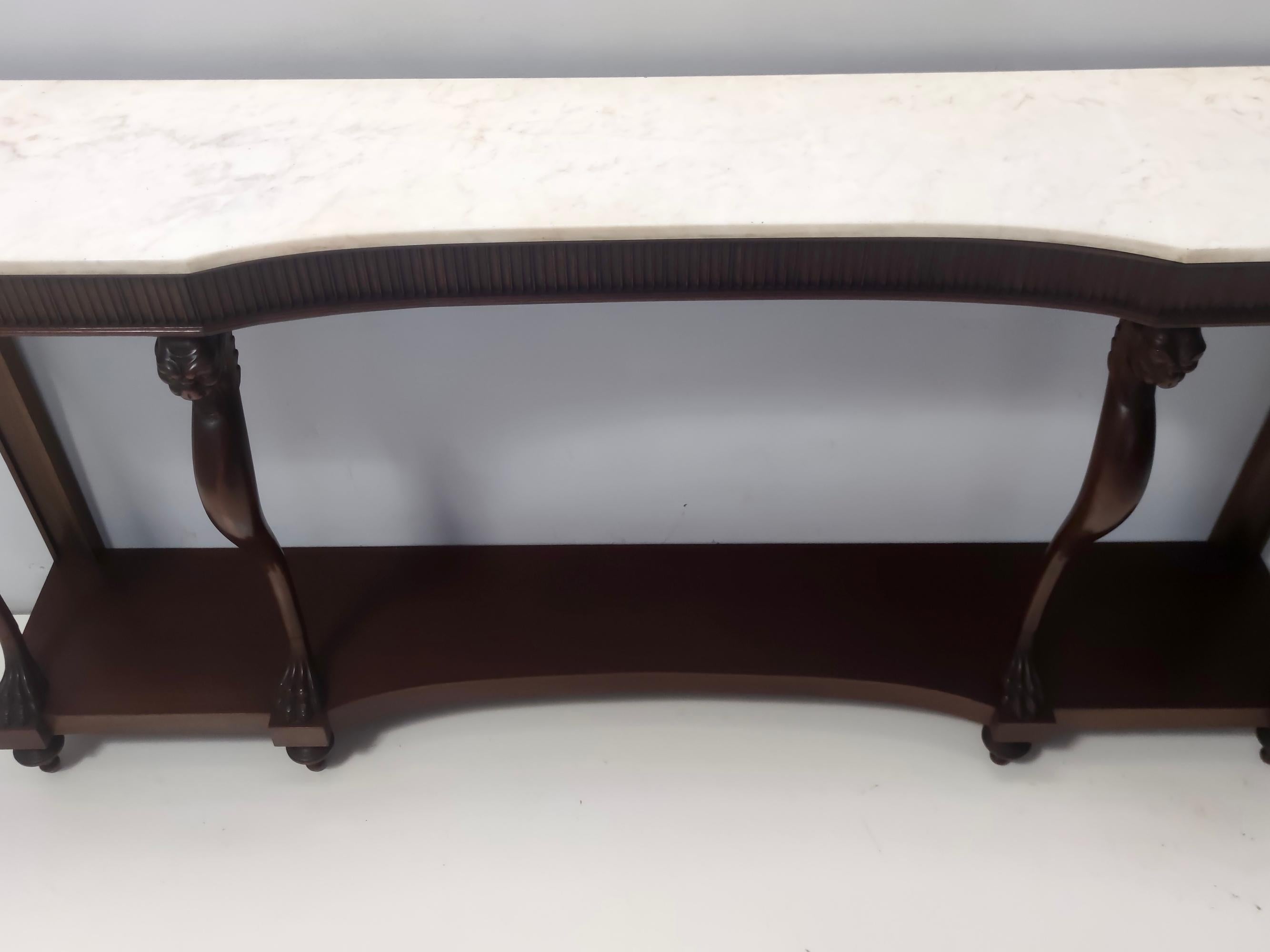 Vintage Outstanding Neoclassical Style Console with a Carrara Marble Top, Italy For Sale 2