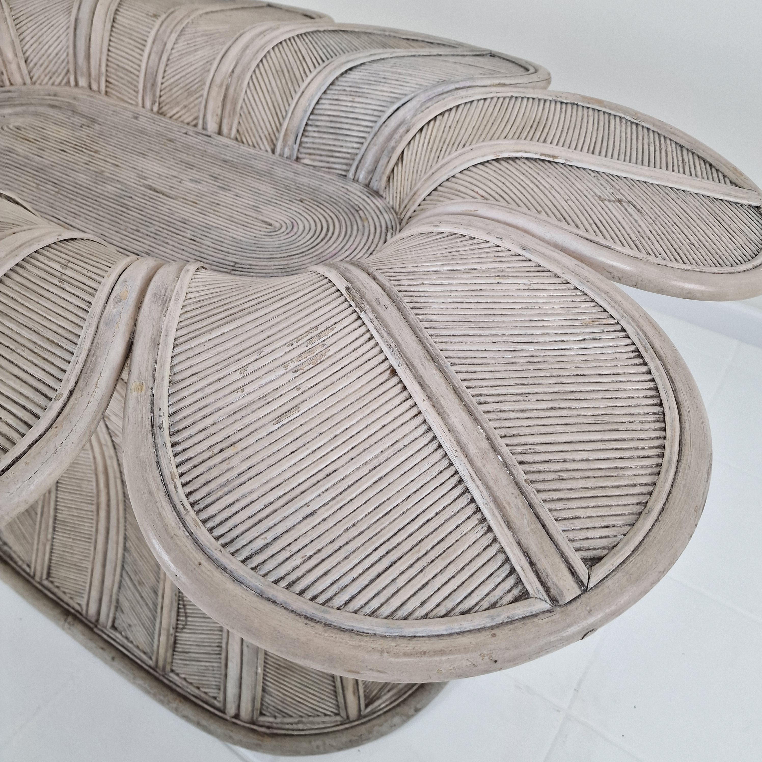Base de table de salle à manger ovale vintage en bambou et rotin, France années 1980 en vente 6