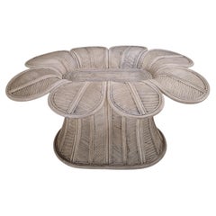 Vintage Oval Bamboo and Rattan Dining Table Base, France 1980's