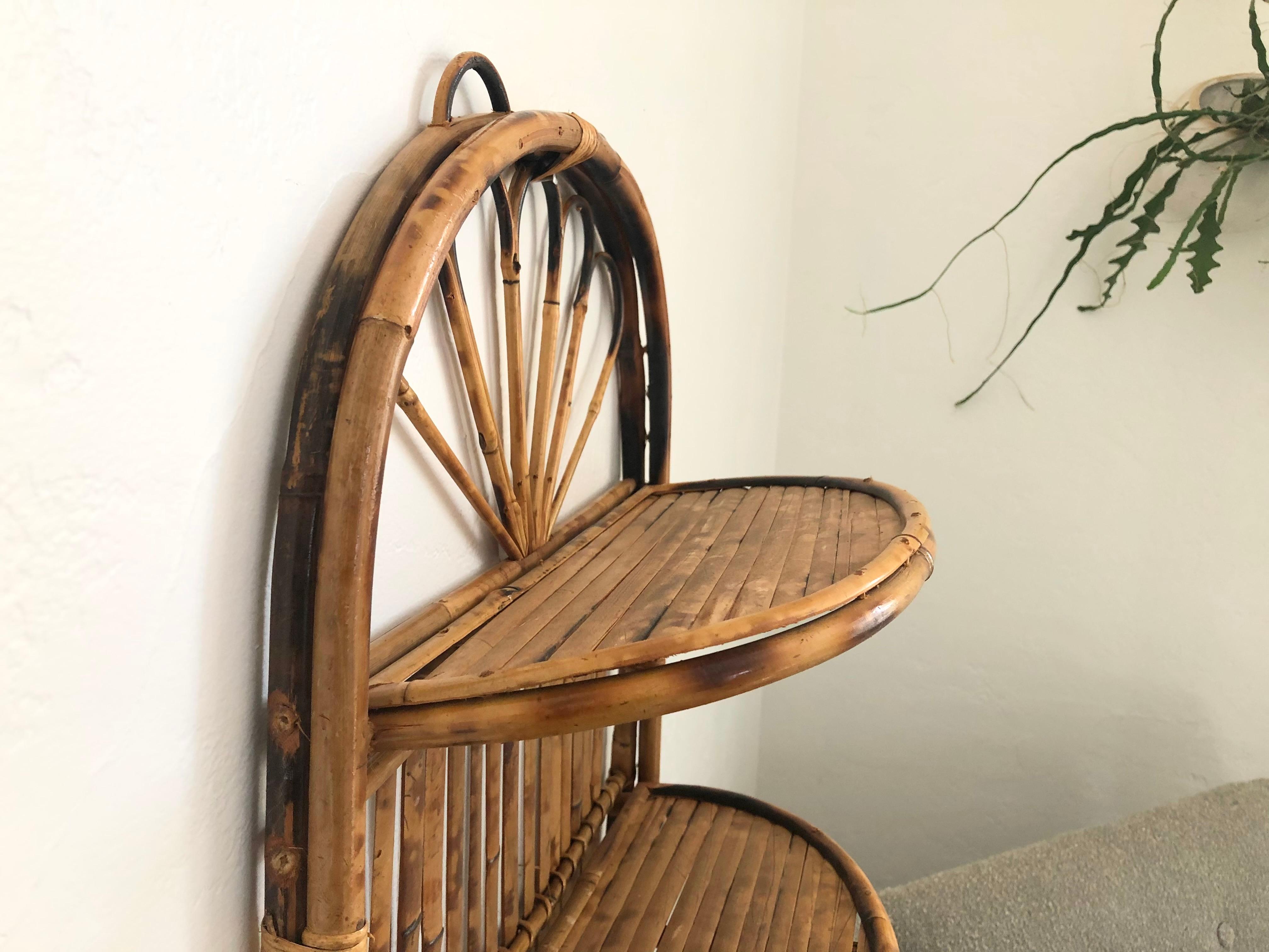 Vintage Oval Bamboo Shelf 4