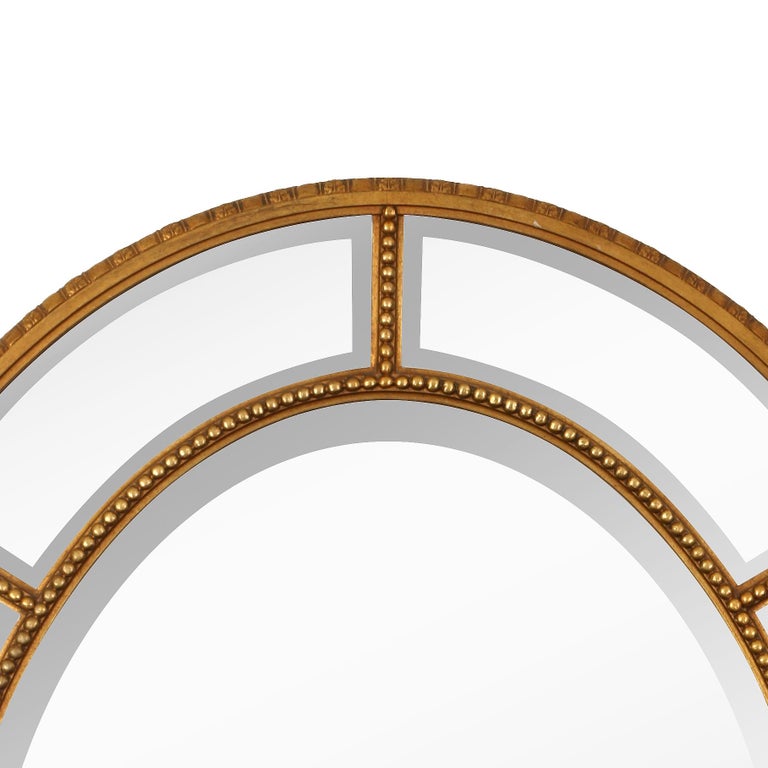 Vintage Oval Beveled Mirror with Bead Detail For Sale at 1stDibs