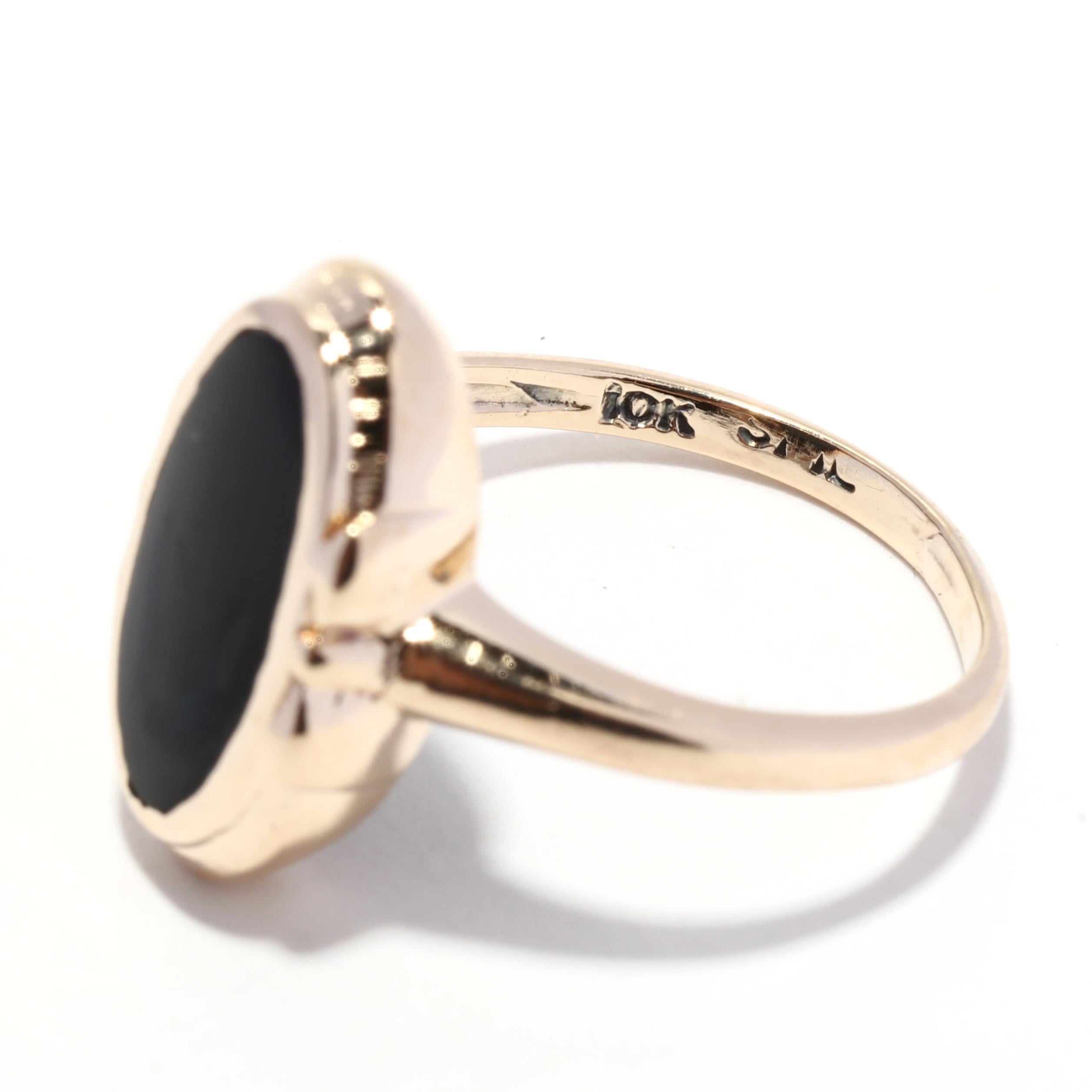 oval black onyx gold ring