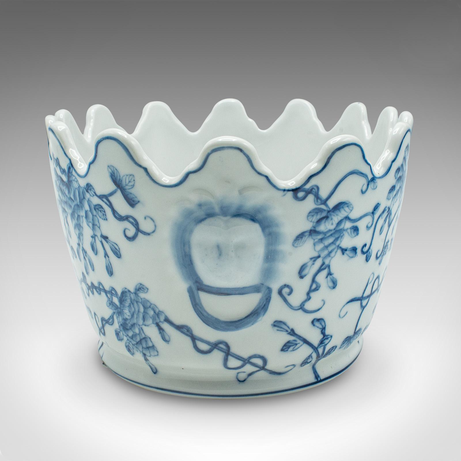 Exportation chinoise Jardinière ovale, chinoise, céramique, décorative, pot de jardinière en vente