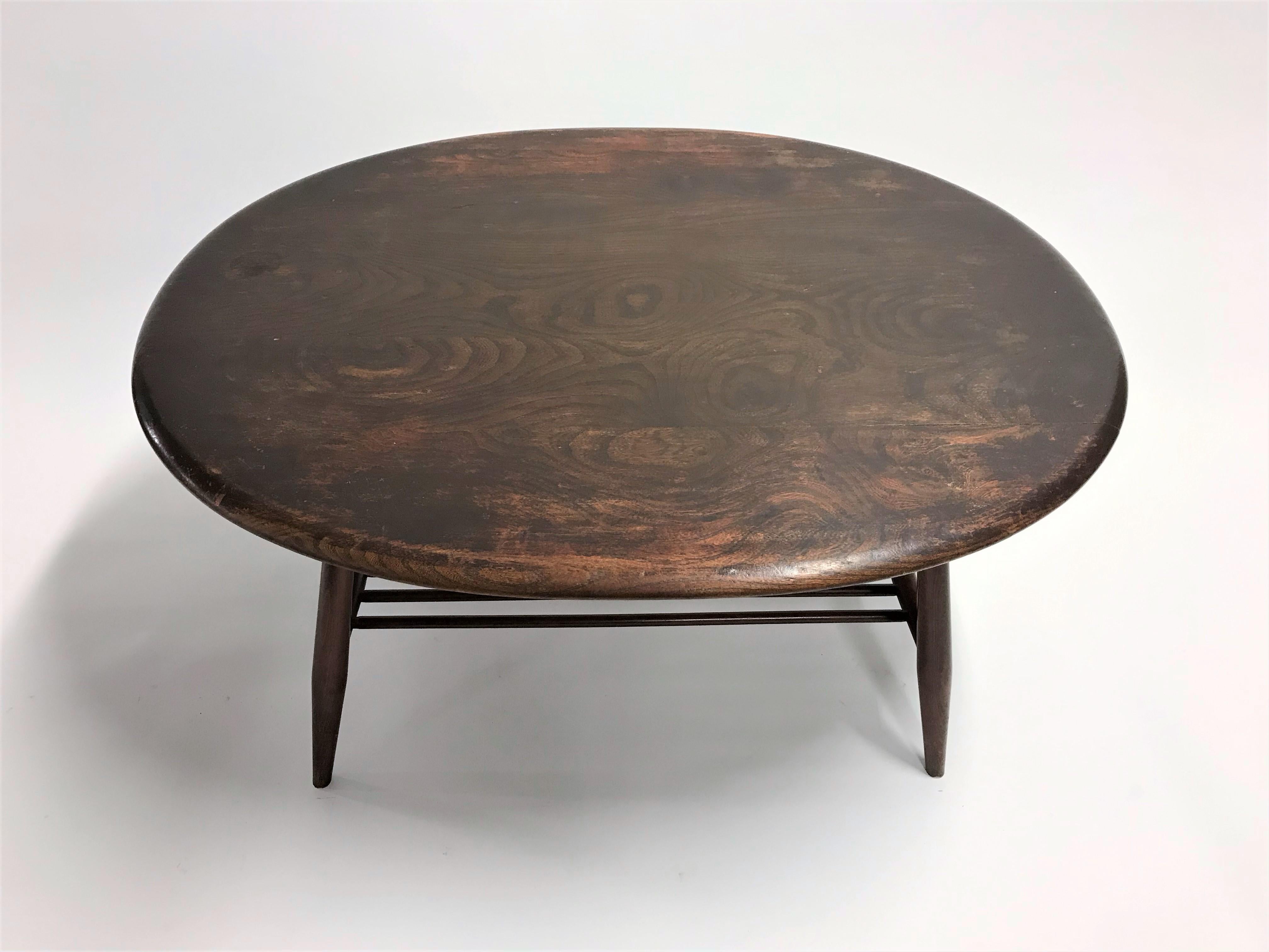 Ercol Coffee Table Vintage - Early Ercol Coffee Table Vintage Ercol Utility 1940s 1950s Coffee Table Round Coffee Table Living Room Furniture Cc290 F201 Home Decor Ercol Coffee Table Coffee Table Vintage Coffee Table / Ercol long coffee table with magazine rack.