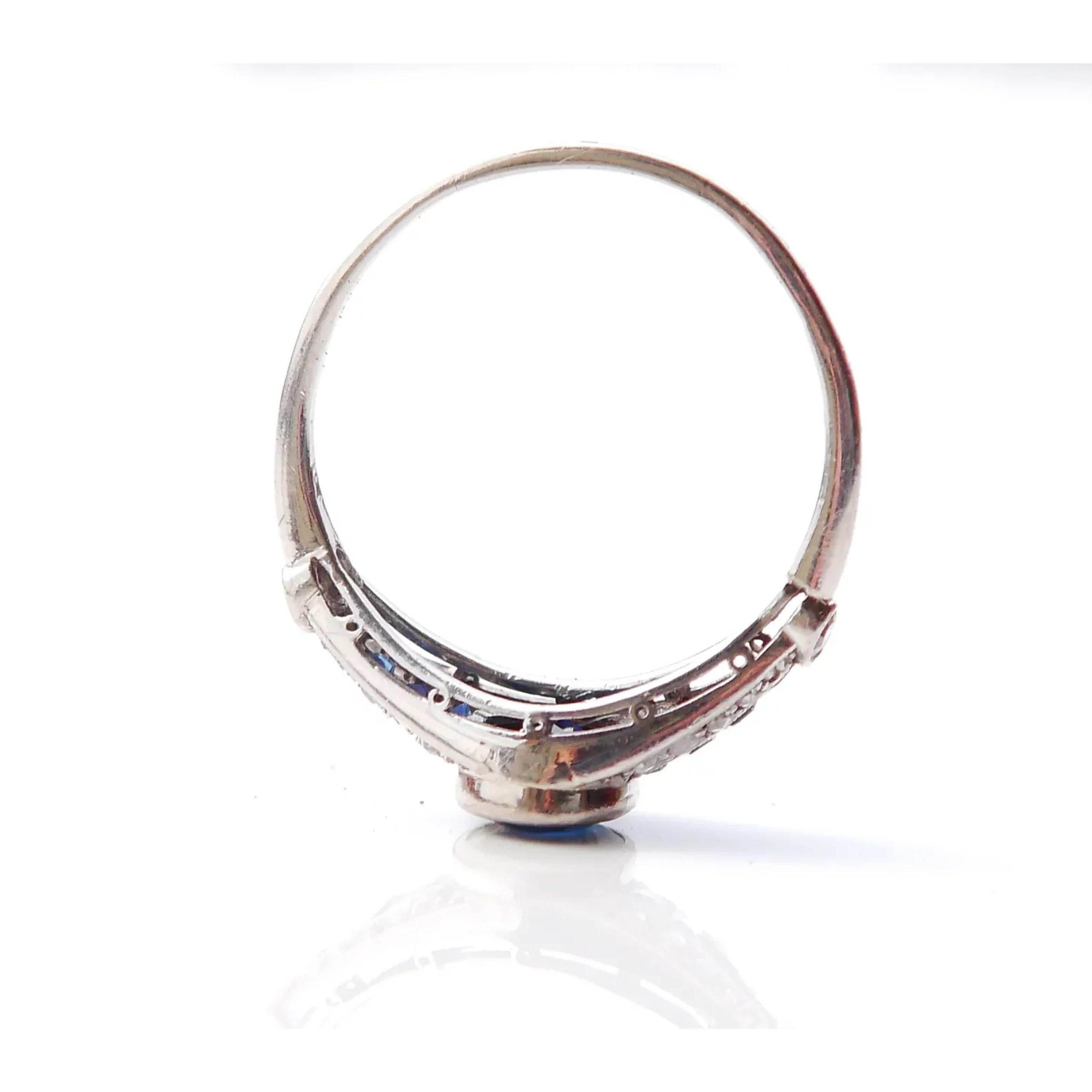 For Sale:  3 Carat Oval Cut Sapphire Engagement Ring Unique Diamond Half Eternity Band 4